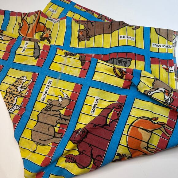 Vintage Other - Vintage Barnum Animal Cracker Circus Flat Twin Sheet 94" X 62"